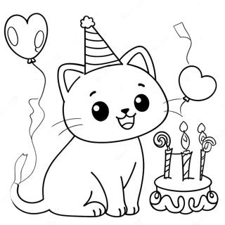 Pagina Para Colorear De Un Gato Feliz Por Su Cumpleanos 34143-26999