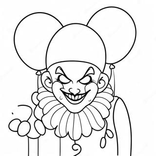 Pagina Para Colorear De Payaso Creepy Con Globos 34664-27417