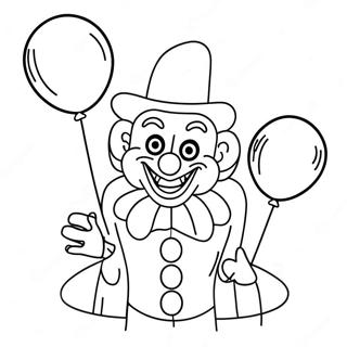 Pagina Para Colorear De Payaso Creepy Con Globos 34664-27418