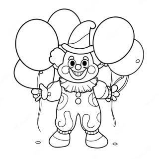 Pagina Para Colorear De Payaso Creepy Con Globos 34664-27419