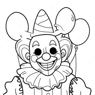 Pagina Para Colorear De Payaso Creepy Con Globos 34664-27420