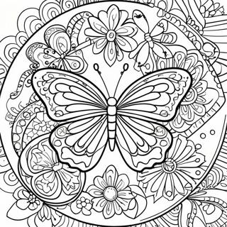 Pagina Para Colorear De Mandala De Mariposa 34833-27529