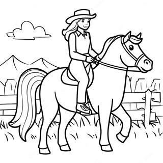 Pagina Para Colorear De Una Chica De Campo Aventurera Montando A Caballo 34974-27658