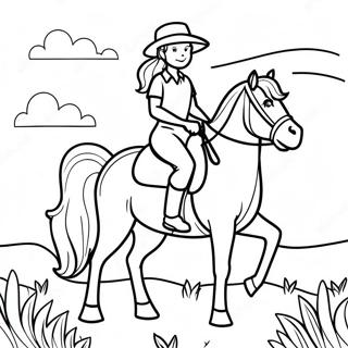 Pagina Para Colorear De Una Chica De Campo Aventurera Montando A Caballo 34974-27659