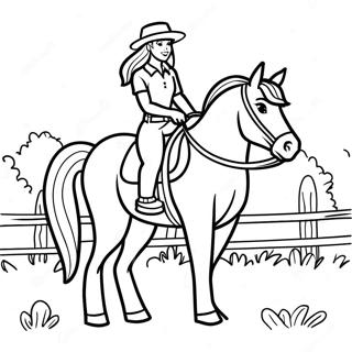 Pagina Para Colorear De Una Chica De Campo Aventurera Montando A Caballo 34974-27660