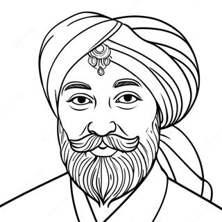 Pagina Para Colorear De Turbante Sikh Colorido 36084-28541