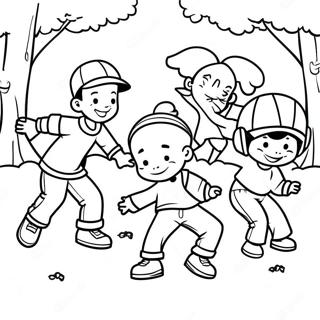 Pagina Para Colorear De Ninos Afroamericanos Urbanos Jugando En El Parque 36283-28695