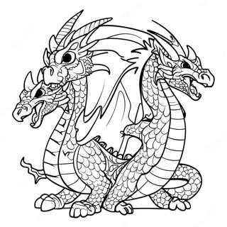 Pagina Para Colorear Dragon De Tres Cabezas 36463-28836