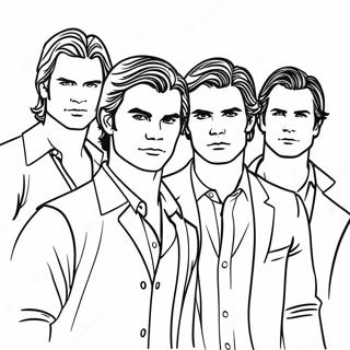 Pagina Para Colorear Del Grupo De Personajes De Vampire Diaries 36724-58817