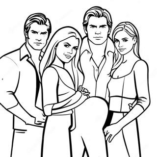 Pagina Para Colorear Del Grupo De Personajes De Vampire Diaries 36724-58819