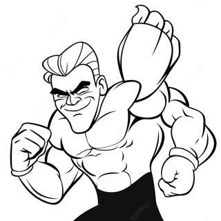 Pagina Para Colorear De Johnny Bravo Flexionando Musculos 37304-29495