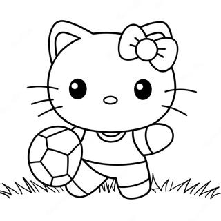 Fútbol De Hello Kitty Páginas Para Colorear