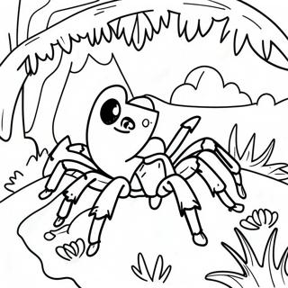 Pagina Para Colorear Tarantula Colorida En La Selva 40104-31713