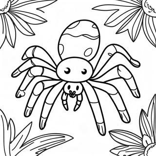 Pagina Para Colorear Tarantula Colorida En La Selva 40104-31714