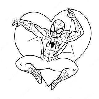 San Valentín De Spiderman Páginas Para Colorear