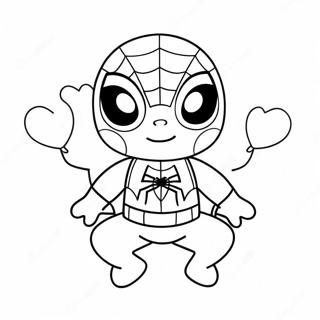 Pagina Para Colorear De Spiderman Lindos Con Corazones 41084-32456