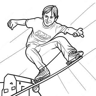 Pagina Para Colorear De Tony Hawk Haciendo Un Truco 41274-32611