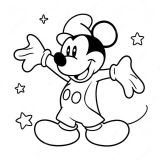 Pagina Para Colorear De Mickey El Mago Magico Con Estrellas 41704-32957