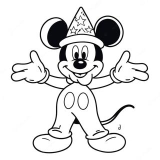 Pagina Para Colorear De Mickey El Mago Magico Con Estrellas 41704-32958