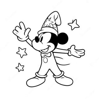 Pagina Para Colorear De Mickey El Mago Magico Con Estrellas 41704-32959