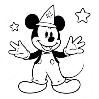 Pagina Para Colorear De Mickey El Mago Magico Con Estrellas 41704-32960