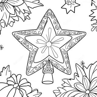 Estrella Del Árbol De Navidad Páginas Para Colorear