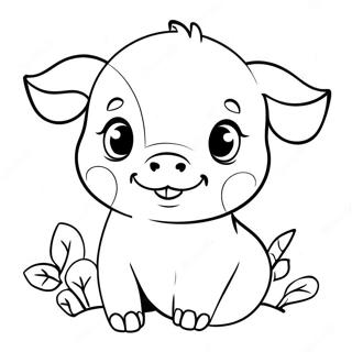 Pagina Para Colorear De Un Cerdito Lindo 4510-3590