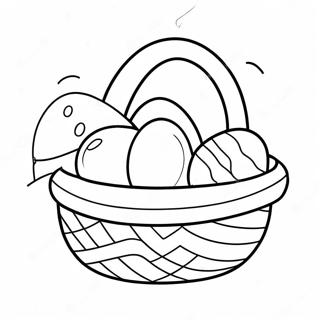 Pagina Para Colorear De Cesta De Pascua Con Huevos Coloridos 4640-3691