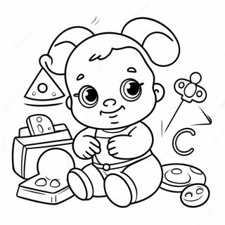 Pagina Para Colorear De Baby John Adorable Jugando Con Juguetes 48624-38467