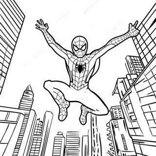 Pagina Para Colorear De Spider Man Far From Home Balanceandose Por La Ciudad 48634-38459