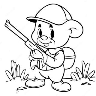 Pagina Para Colorear De Elmer Fudd Cazando Divertido 48894-38671