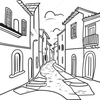 Pagina Para Colorear Del Paisaje Escenico De Italia 49253-38953