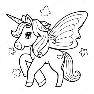 Pagina Para Colorear De Unicornio Mariposa Brillante 50154-39677