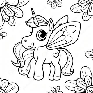 Pagina Para Colorear De Unicornio Mariposa Brillante 50154-39679