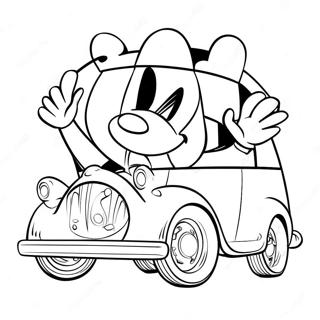 Pagina Para Colorear De Mickey Mouse Conduciendo Un Coche Colorido 50824-40197