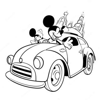 Pagina Para Colorear De Mickey Mouse Conduciendo Un Coche Colorido 50824-40198