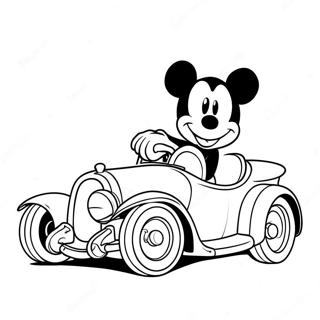 Pagina Para Colorear De Mickey Mouse Conduciendo Un Coche Colorido 50824-40199