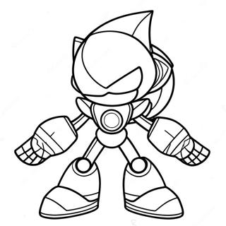 Pagina Para Colorear De Sonic Metalico 510-414