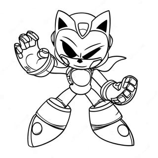 Pagina Para Colorear De Sonic Metalico En Accion 511-411