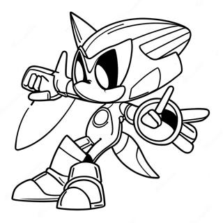 Pagina Para Colorear De Sonic Metalico En Accion 511-412