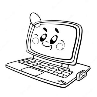 Pagina Para Colorear De Laptop De Dibujos Animados Bonita 53954-42694