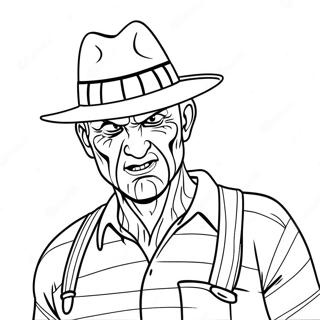 Pagina Para Colorear De Freddy Krueger De Pesadilla Espeluznante 54194-42875