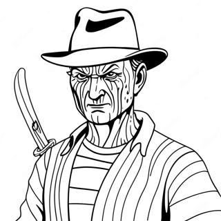 Pagina Para Colorear De Freddy Krueger De Pesadilla Espeluznante 54194-42876