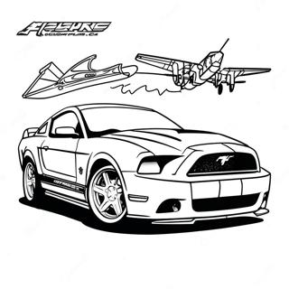 Pagina Para Colorear De Un Auto De Carreras Mustang 55463-43883