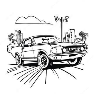 Pagina Para Colorear De Un Auto De Carreras Mustang Clasico 55464-43894