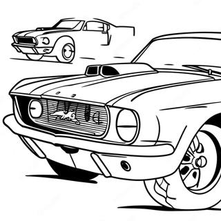 Pagina Para Colorear De Un Auto De Carreras Mustang Clasico 55464-43896