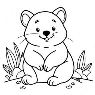 Pagina Para Colorear De Un Adorable Wombat Sentado 55944-44265