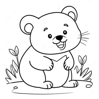 Pagina Para Colorear De Un Adorable Wombat Sentado 55944-44267