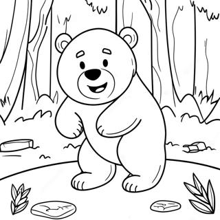 Pagina Para Colorear De Oso Feroz En El Bosque 56654-44823