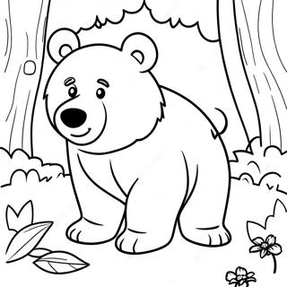 Pagina Para Colorear De Oso Feroz En El Bosque 56654-44824